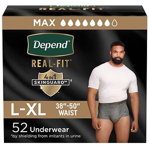 Depend Real Fit Briefs for Men Maximum Absorbency, L/XL
