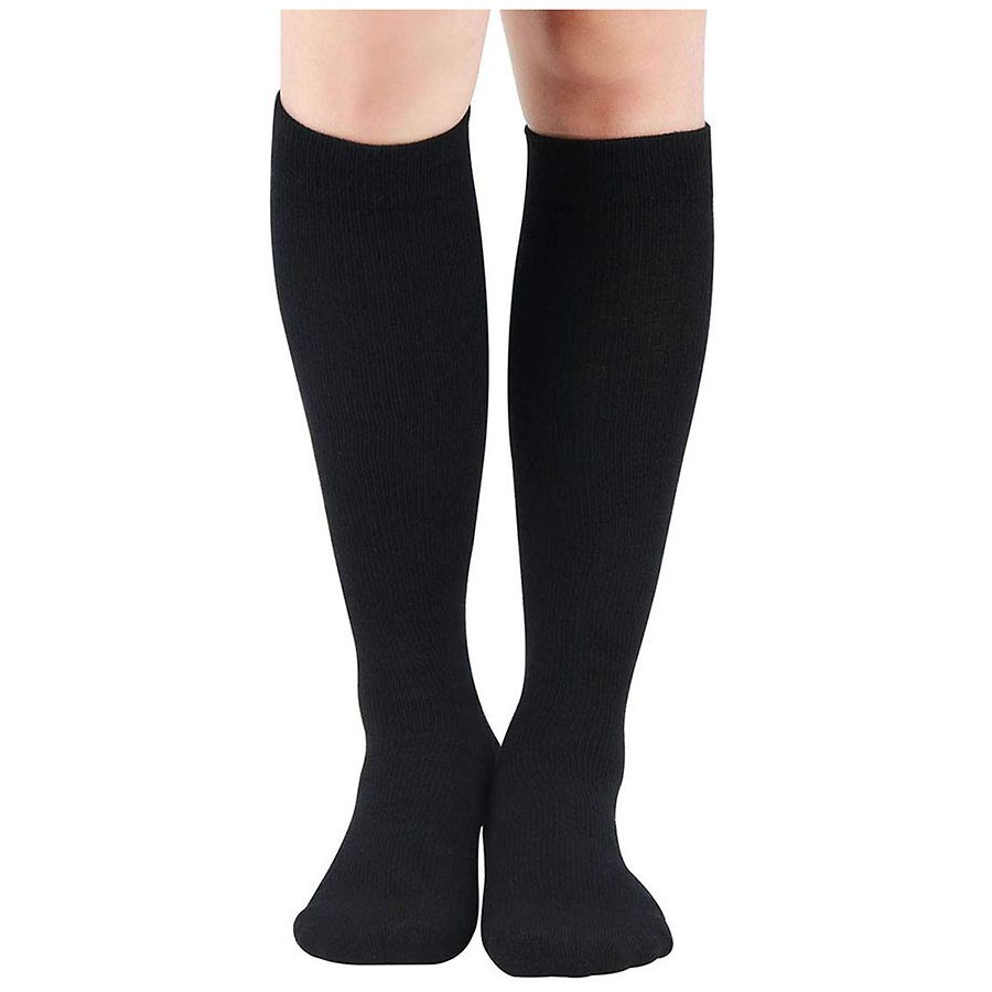 +MD Ultimate Travel Bamboo Compression Socks With Cushion- Black,Black ...