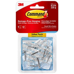 Command Clear Hooks, Holds 0.5 lbs