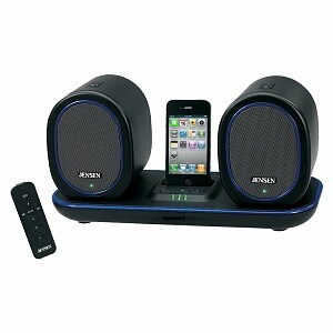 Jensen Docking Digital Music System with Wireless Speakers for iPod & iPhone JISS-600I Black