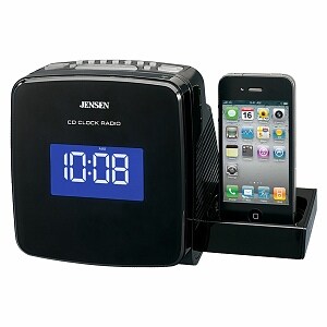 Jensen Docking Digital CD Clock Radio for iPod & iPhone JIMS-215I Black