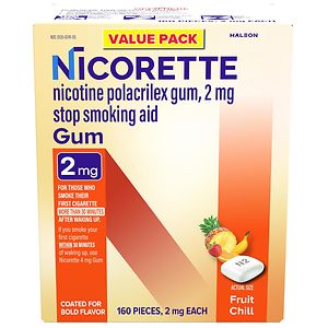 Nicorette Nicotine Gum, 2 mg Fruit Chill