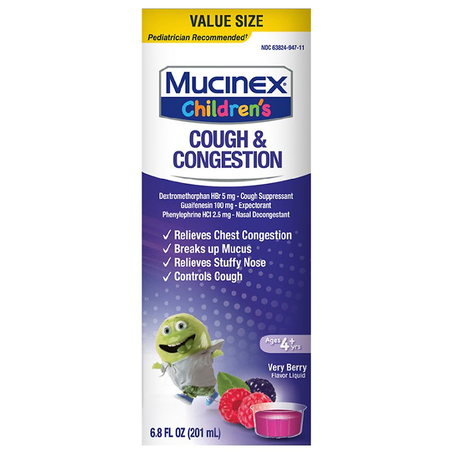 Mucinex Children S Congestion Cough Liquid Berry Walgreens