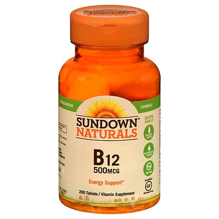 Sundown Naturals High Potency B12 500mcg Tablets 200 Ea image
