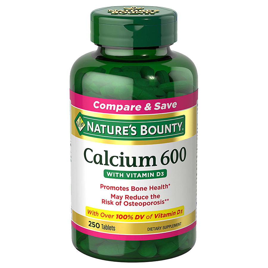 ناتشرز باونتي Nature's Bounty Calcium 600 مع أقراص فيتامين د 3 والجرين