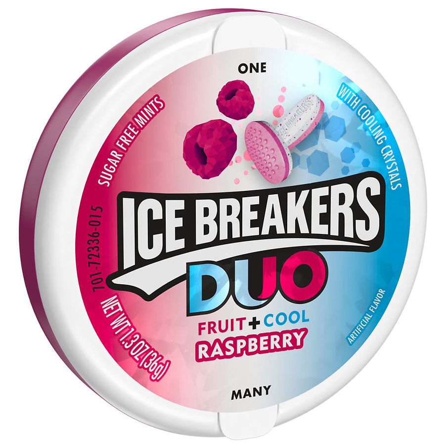 Ice Breakers Duo Sugar Free Mints with Cooling Crystals Raspberry