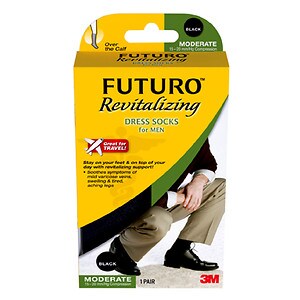 FUTURO Revitalizing Dress Socks for Men, Model 71039EN Large Black