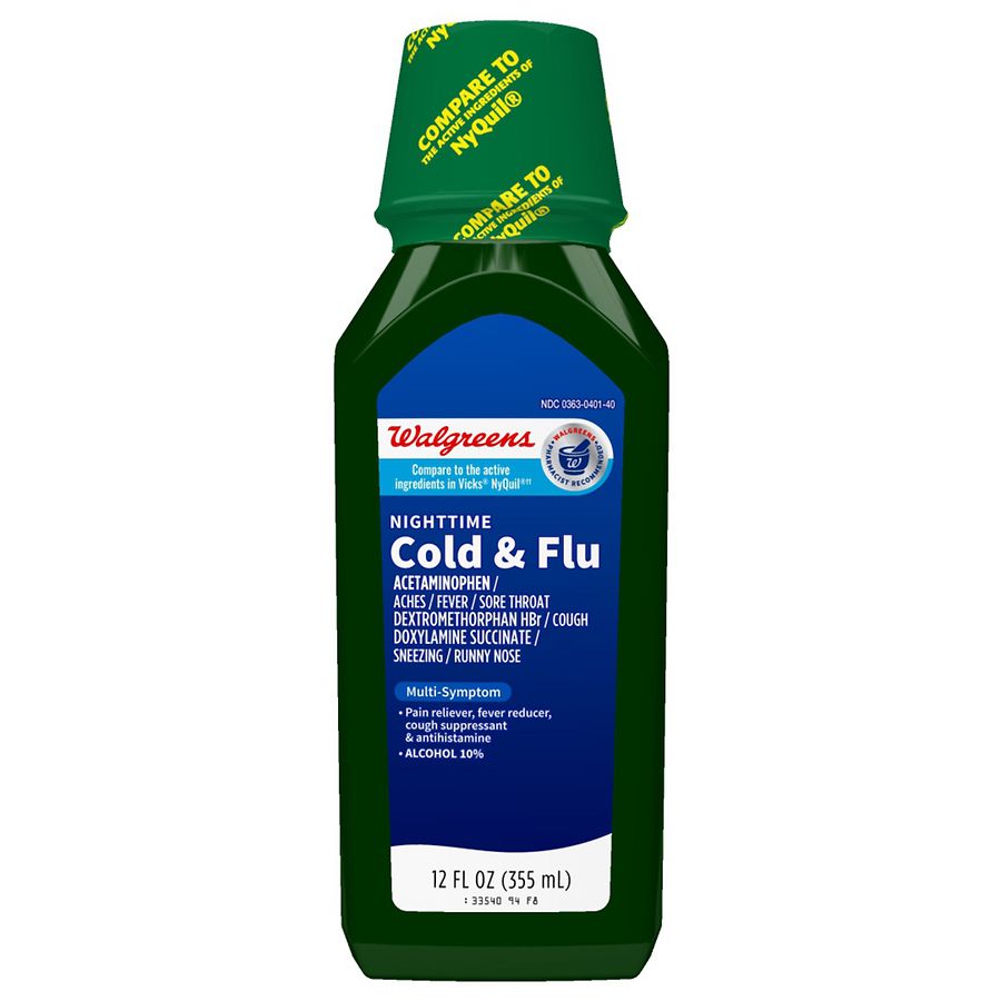  Walgreens Nighttime Cold & Flu Relief Original 