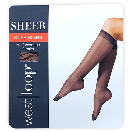  West Loop Reinforced Toe Knee Highs Plus Tan 