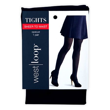 NEW WOMEN'S GIRLS BLACK PATTERNED TIGHTS 40 DENIER ONE SIZE S-M  P3N 
