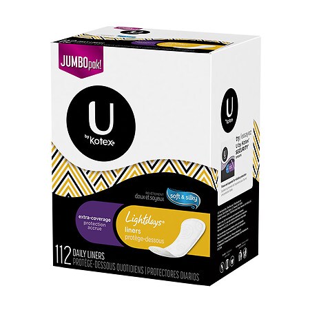 U By Kotex Lightdays Pantiliners Extra Coverage Walgreens