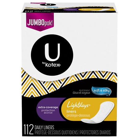 U By Kotex Lightdays Pantiliners Extra Coverage Walgreens