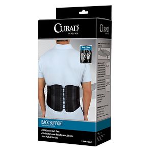 Curad Back Support with Dual-Pulley System Small-Medium Black