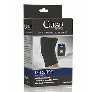 Curad Knee Support Neoprene Pull Over Medium Black