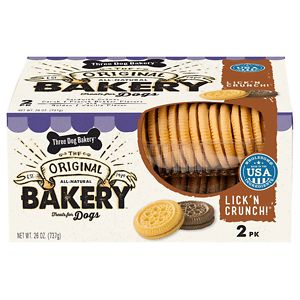 Three Dog Bakery Lick 'n Crunch 2-Pack Carob & Peanut Butter/ Golden & Vanilla