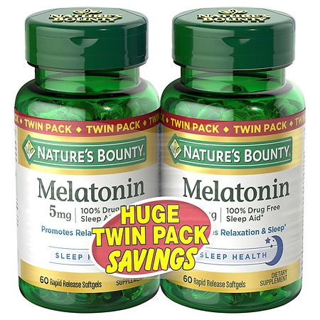 Nature's Bounty Melatonin 5mg Dietary Supplement, Softgels