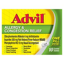 Advil Allergy & Congestion Relief Coated Tablets | Walgreens