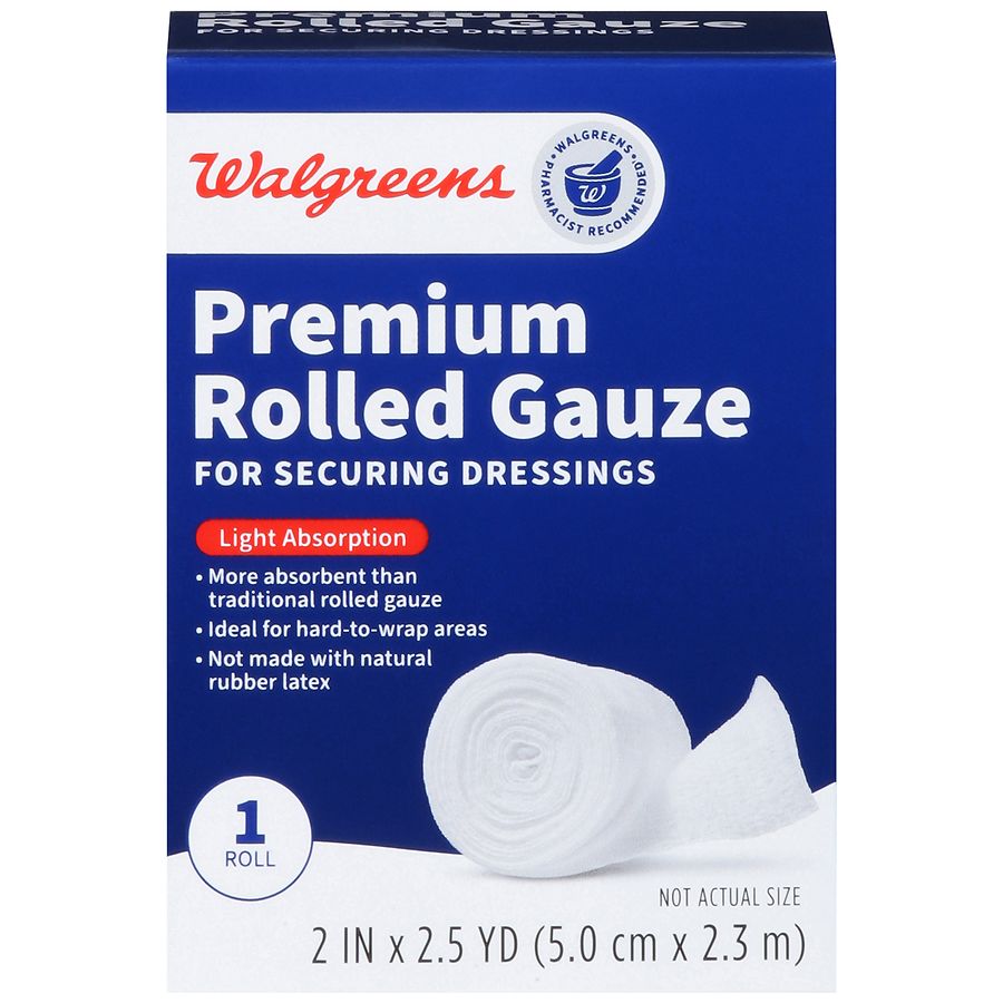 Walgreens Premium Rolled Gauze 2 Inch X 2 5 Yd Walgreens