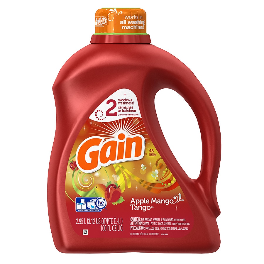  Gain Laundry Detergent Liquid Apple Mango Tango 