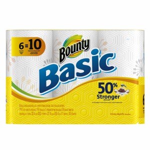 Bounty Basic Paper Towels Mega Roll with Prints
