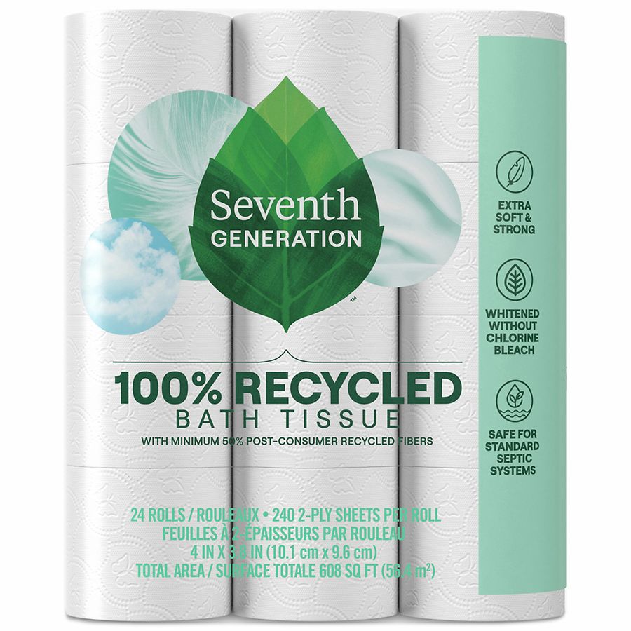 Photo 1 of Seventh Generation 100% Recycled Bathroom Tissue, 240 CT, White 24 per Pack
