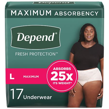 Depend Underwear Maximum Absorbency For Women Large - 17.0 ea