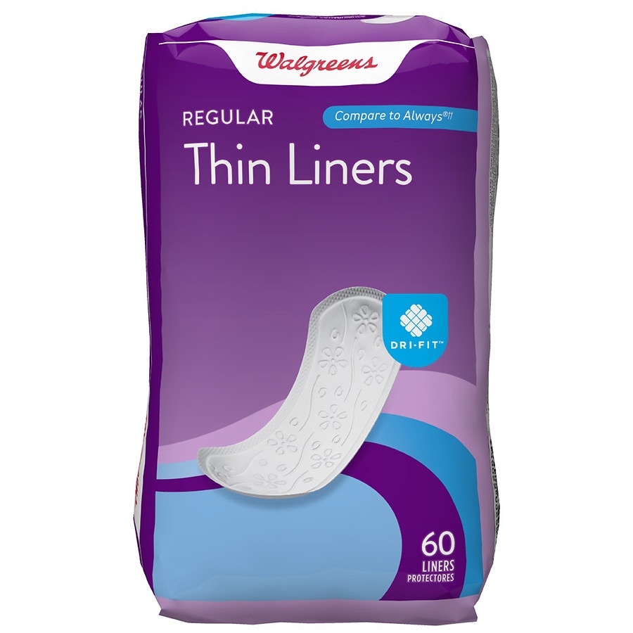  Walgreens Regular Thin Liners Unscented, Regular 