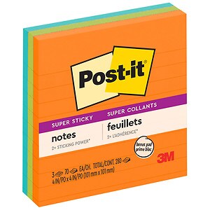 Post-it Super Sticky Notes 3 Pack Assorted