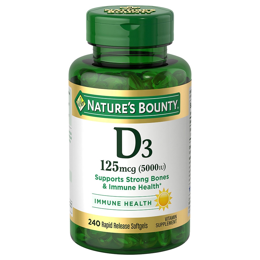 Photo 1 of 2 pack Vitamin D3 Softgels 125 mcg, 5000 IU