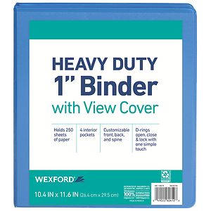 Wexford View Binder 1 inch Assorted