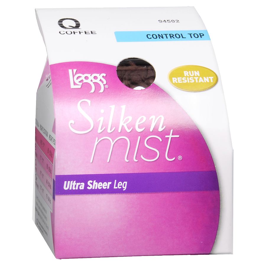 L'eggs Silken Mist Control Top Ultra Sheer Leg Hosiery Q Coffee