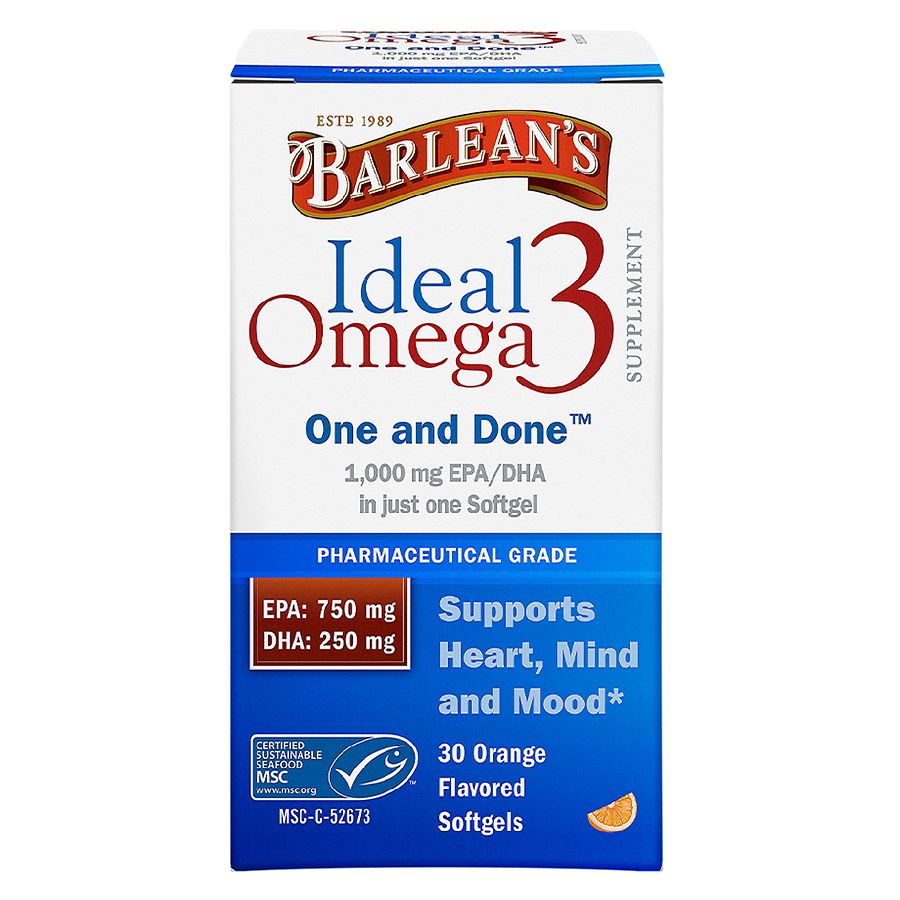 Barlean's Oils Omega3 1,000mg EPA/DHA, Softgels Orange | Walgreens