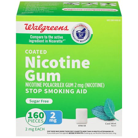 Walgreens Coated Nicotine Gum 2mg Mint | Walgreens