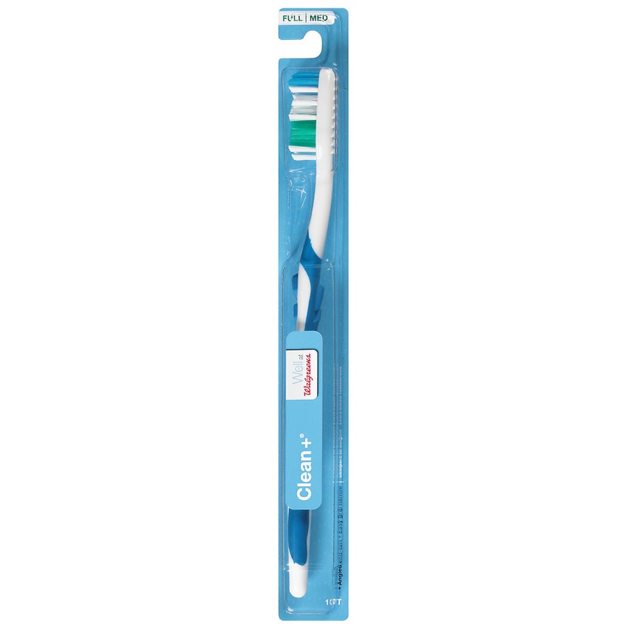 Walgreens Clean + Full Medium Toothbrush Full, Medium Blue