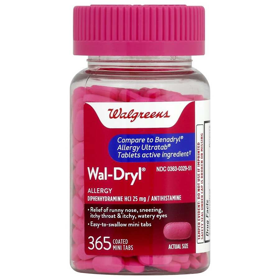  Walgreens Wal-Dryl Allergy Coated Mini Tabs 