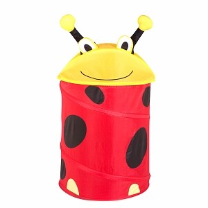 Honey Can Do Medium Kid's Pop Up Hamper  Lady Bug Yellow Red