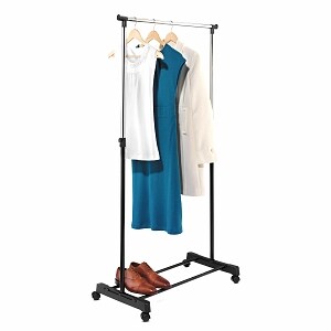 Honey Can Do Adjustable Height Garment Rack Chrome Black