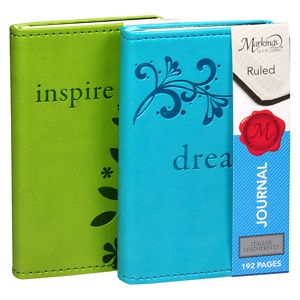 CR Gibson Markings Italian Leatherette Ruled Journal Assorted