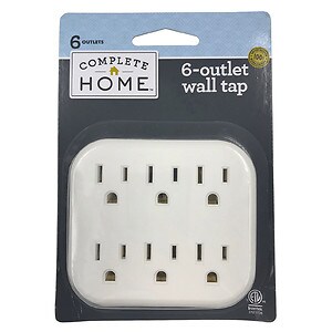 Living Solutions Wall Tap, 6 Outlet Assorted