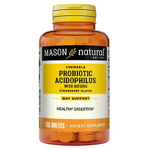 Mason Natural Chewable Acidophilus with Bifidus Wafers Strawberry