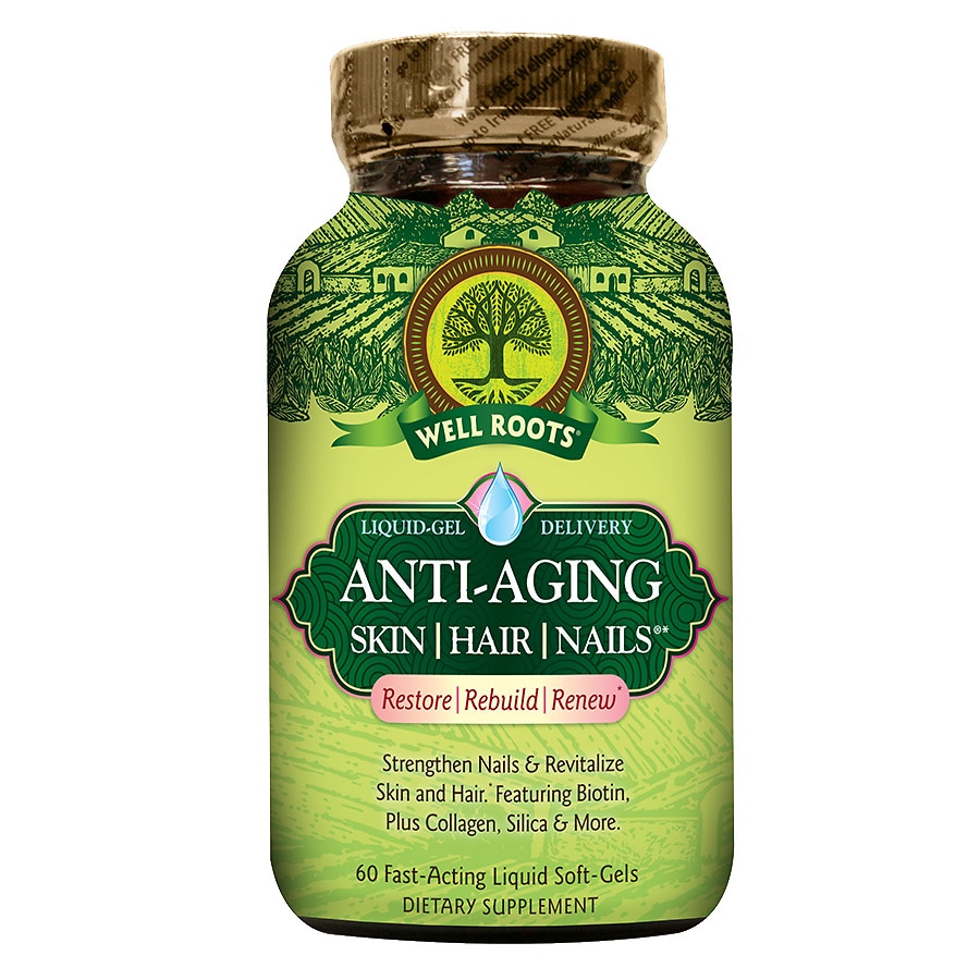 Well Roots Anti-Aging Skin Hair Nails, Softgels