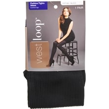 West Loop Control Top Ribbed Tights M/L Black | Walgreens