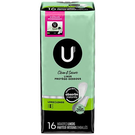 U By Kotex Absorbent Pantiliners Individually Wrapped Unscented Long Walgreens