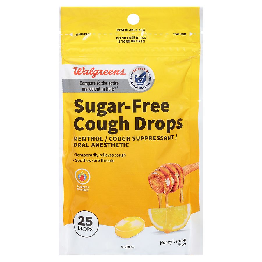 Walgreens SugarFree Cough Drops Honey Lemon Walgreens