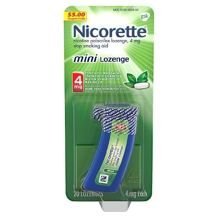 Nicorette Mini Nicotine Lozenge, Stop Smoking Aid Mint - 20 ea