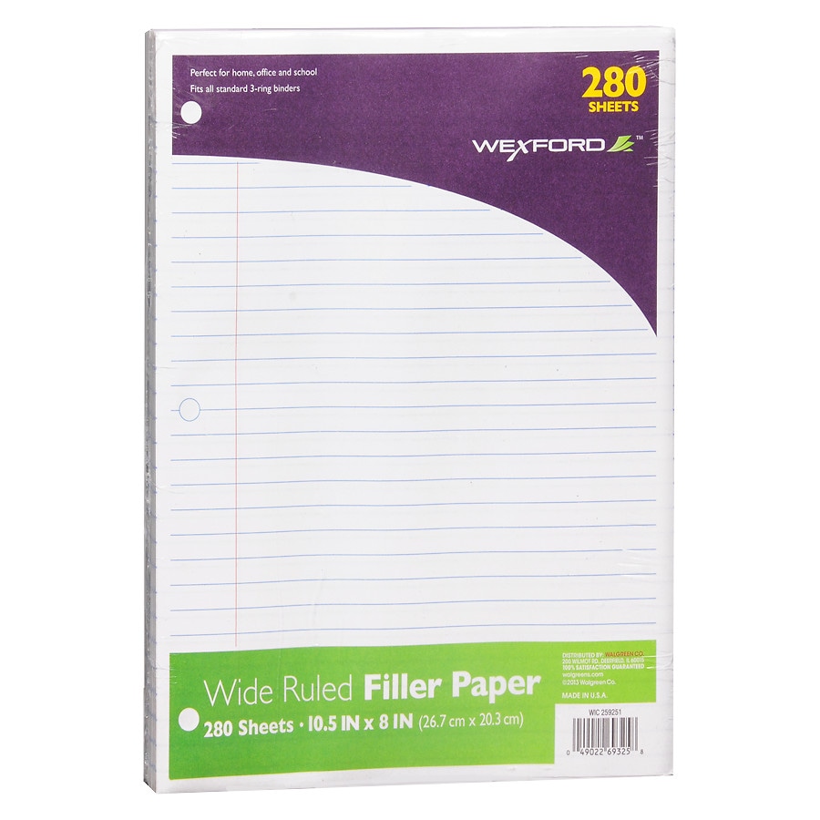 Wexford Filler Paper Wide Ruled White