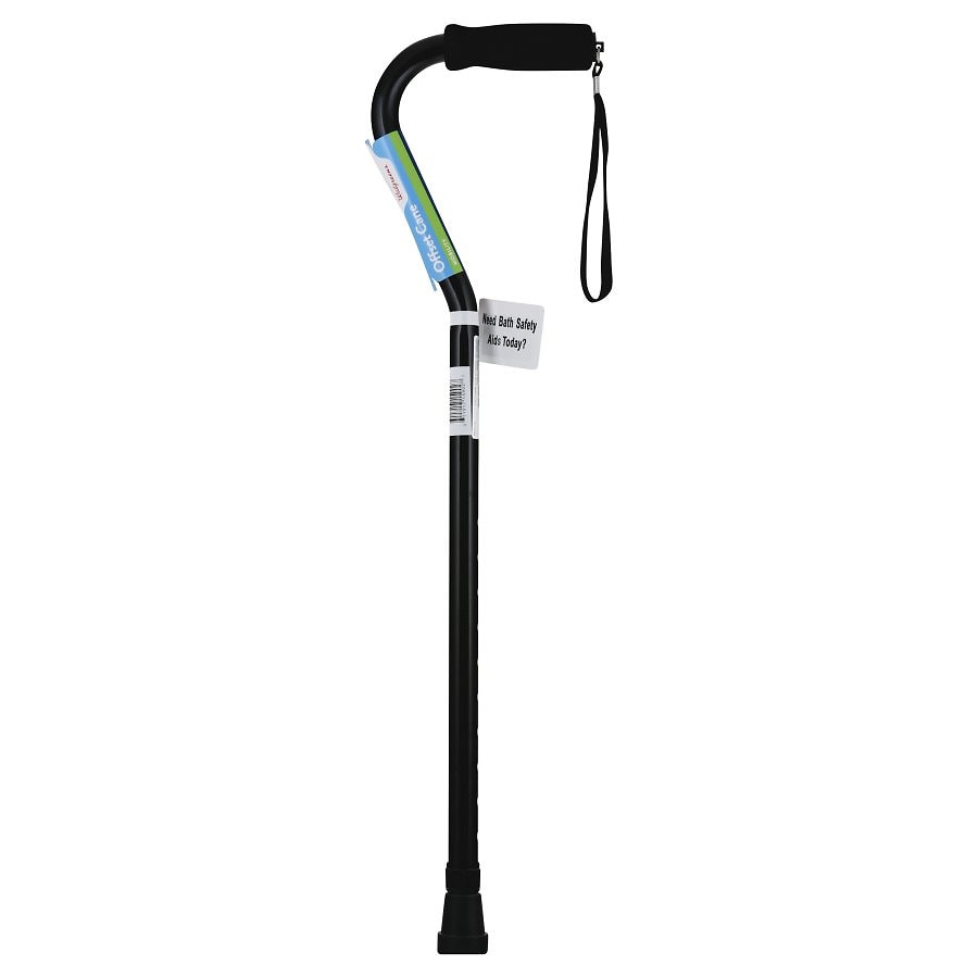 Walgreens Aluminum Offset Handle Cane Black