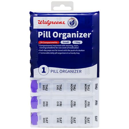 Weekly AM/PM Pill Box Portable Travel Case Prescription Organizer Box of 2 
