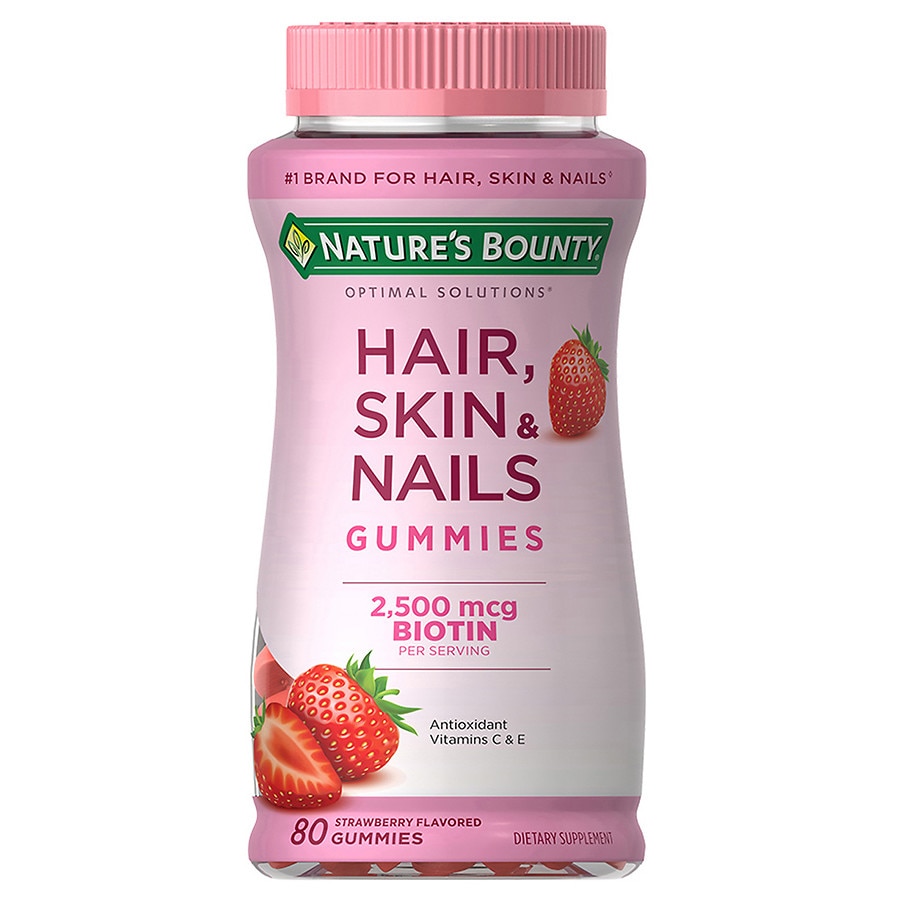 Natures Bounty Optimal Solutions Hair Skin Nails Gummies With Biotin