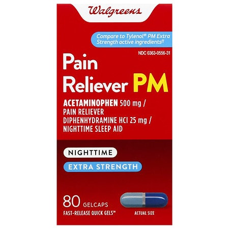 Walgreens Pain Reliever PM Gelcaps - 80